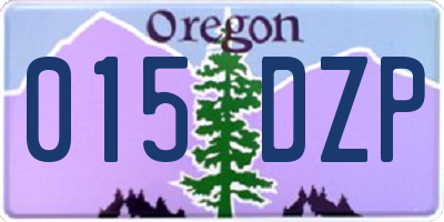 OR license plate 015DZP