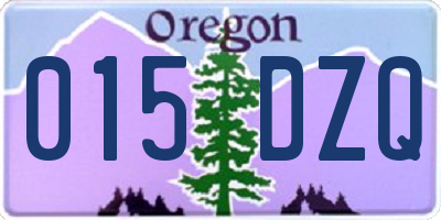 OR license plate 015DZQ