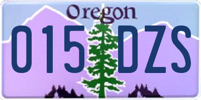 OR license plate 015DZS
