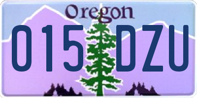 OR license plate 015DZU