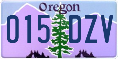 OR license plate 015DZV