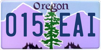 OR license plate 015EAI