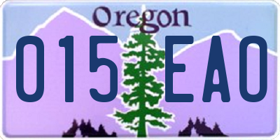 OR license plate 015EAO