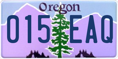OR license plate 015EAQ