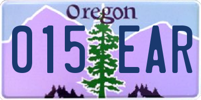 OR license plate 015EAR