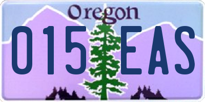 OR license plate 015EAS