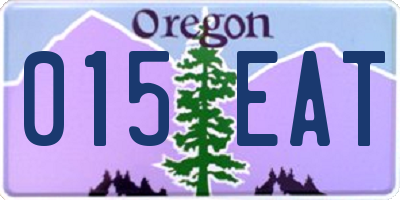 OR license plate 015EAT