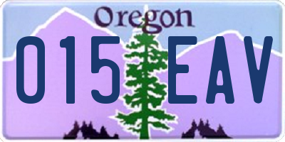 OR license plate 015EAV
