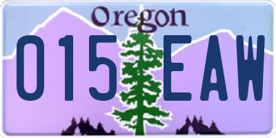 OR license plate 015EAW