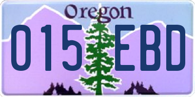 OR license plate 015EBD