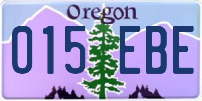 OR license plate 015EBE