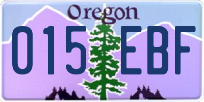 OR license plate 015EBF