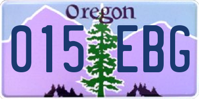 OR license plate 015EBG