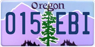 OR license plate 015EBI