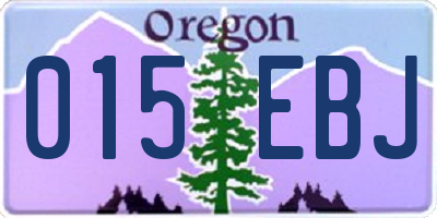 OR license plate 015EBJ