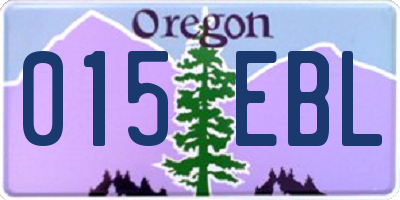 OR license plate 015EBL