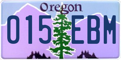 OR license plate 015EBM