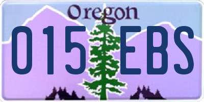 OR license plate 015EBS