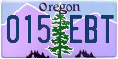 OR license plate 015EBT