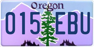OR license plate 015EBU