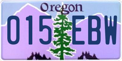 OR license plate 015EBW