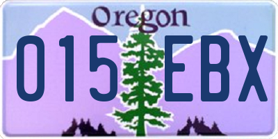 OR license plate 015EBX