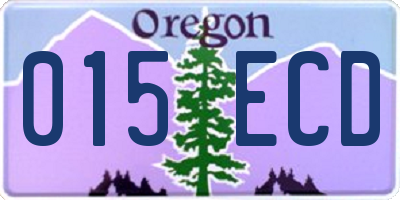 OR license plate 015ECD