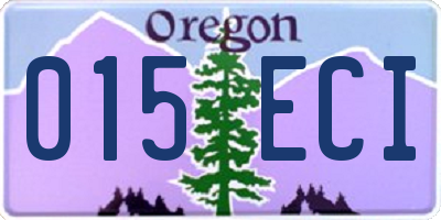 OR license plate 015ECI