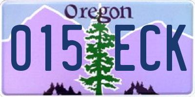 OR license plate 015ECK