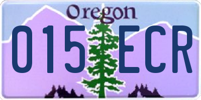 OR license plate 015ECR