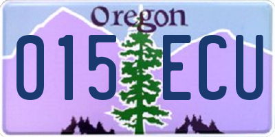 OR license plate 015ECU