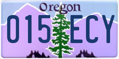 OR license plate 015ECY