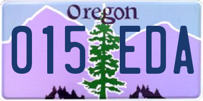 OR license plate 015EDA