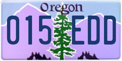 OR license plate 015EDD