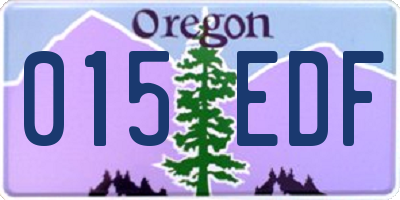 OR license plate 015EDF