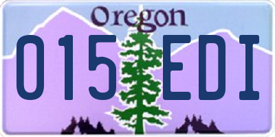 OR license plate 015EDI