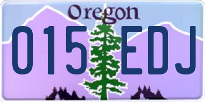 OR license plate 015EDJ