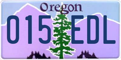 OR license plate 015EDL