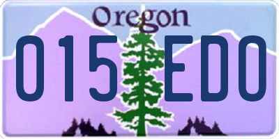 OR license plate 015EDO