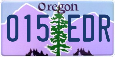 OR license plate 015EDR