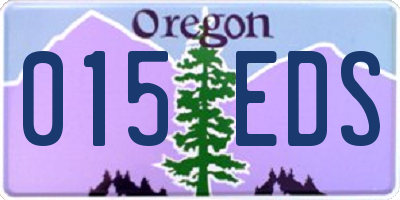 OR license plate 015EDS