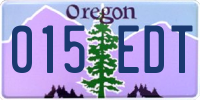 OR license plate 015EDT
