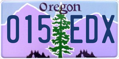 OR license plate 015EDX