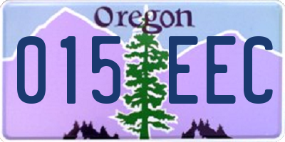 OR license plate 015EEC