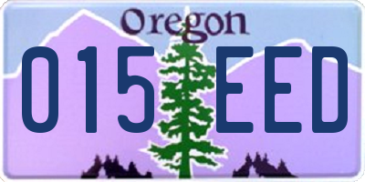 OR license plate 015EED