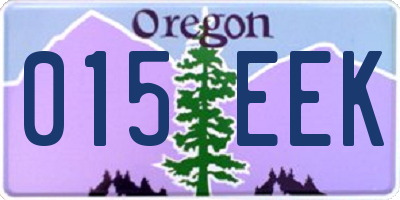 OR license plate 015EEK