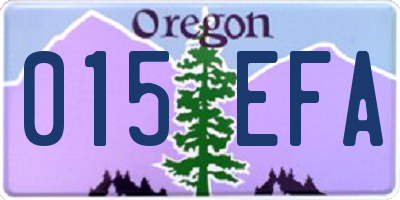 OR license plate 015EFA