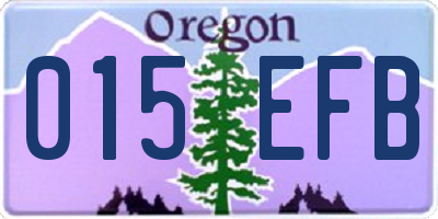 OR license plate 015EFB