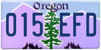 OR license plate 015EFD