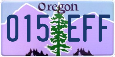 OR license plate 015EFF